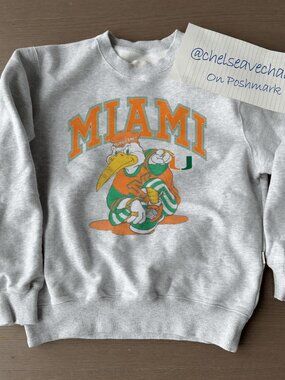 Vintage 90s Miami Hurricanes Sweatshirt, University of Miami Hurricanes Shirt